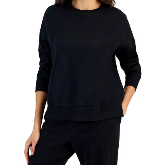 Ideology Women’s Fleece Crew Neck Sweatshirt Black Size XXL - Picture 1 of 1